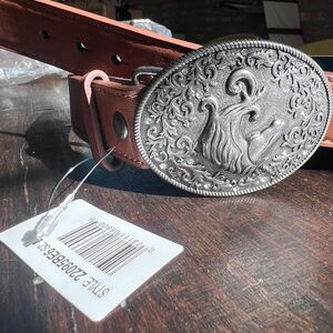 Catchfly Girl's Light Tan Tooled Belt